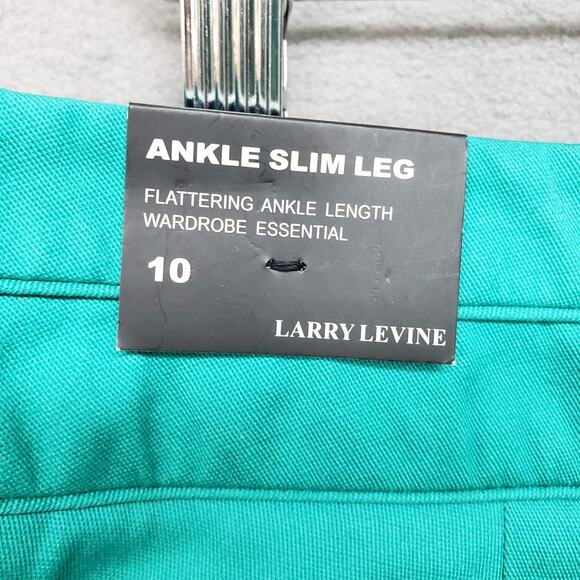 Larry Levine Women's Size 10 Turquoise Blue Slim Leg Ankle Pants Stretch NWT - Picture 5 of 11